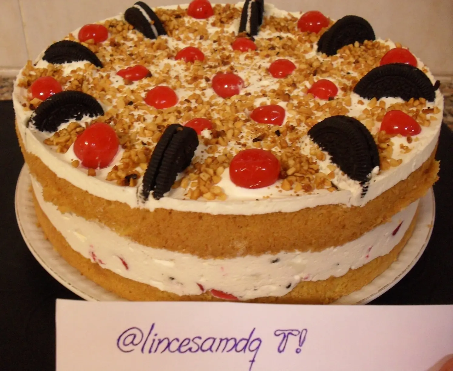 Torta de Oreo y Cerezas al Marraschino (Fotoreceta).