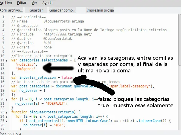 (Script) Bloquear y mostrar posts según categorías