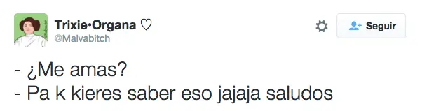 Pa k kieres saber eso jaja saludos. [¿El fin de picardía?]