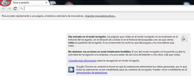Abrir Google Chrome en modo incognito desde acceso directo.