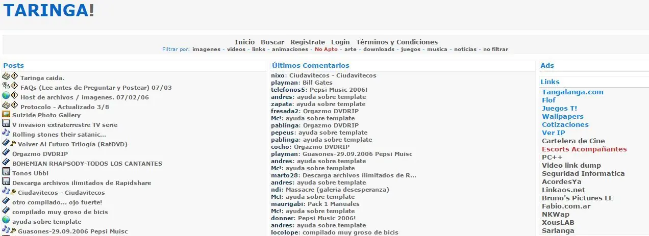 comienzos taringa