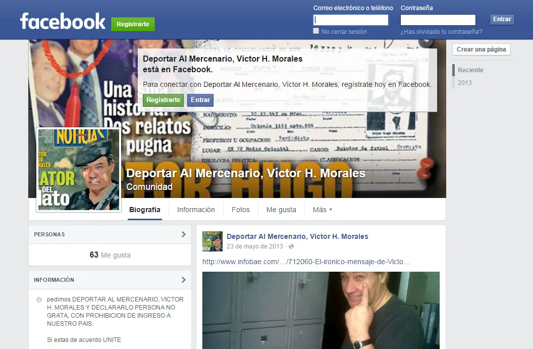En facebook piden deportar a Victor Hugo Morales