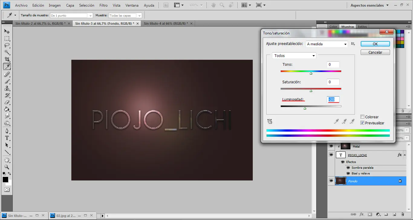 [Tuto]Texto de Metal con Ps [paso a paso] propio