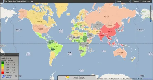 El tamaño del pene de acuerdo a cada país