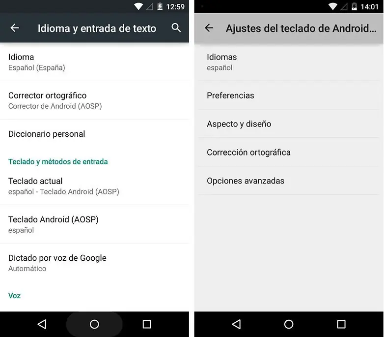 Como desactivar el corrector ortográfico en android