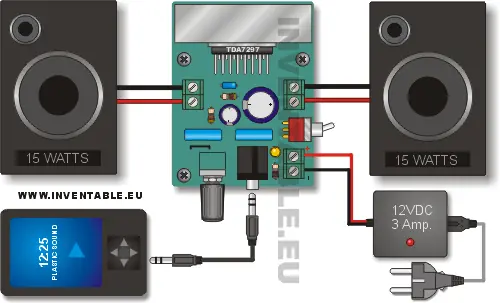 Amplificador ultracompacto de 15W + 15W