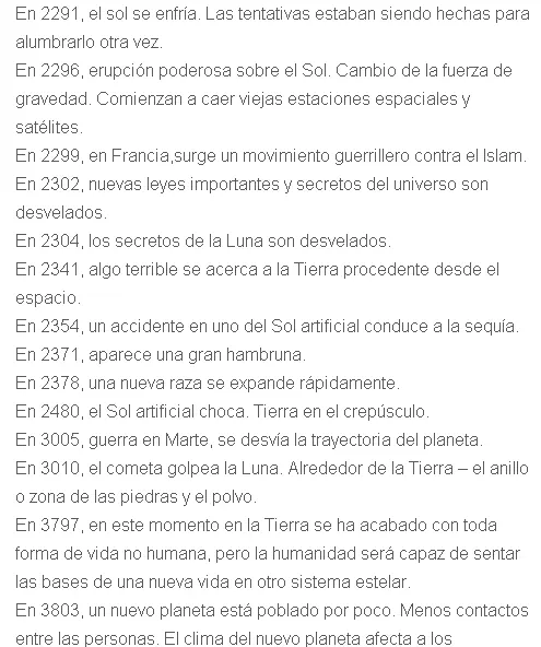 todas la precdiciones del futuro y del 2016