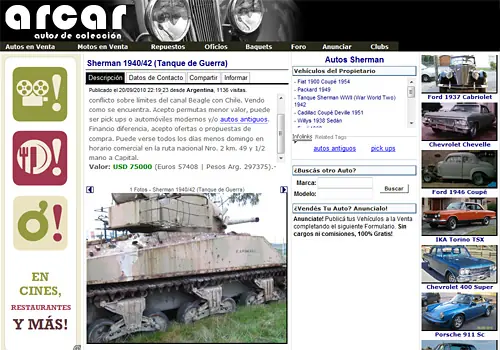 Un loco vende un tanque de guerra