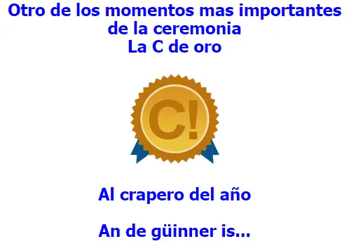 Premios Crapinga 2015, an de güinner is...