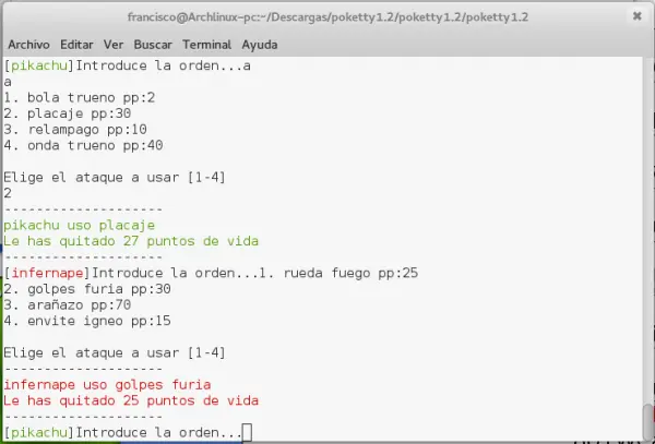Poketty, batallas pokemon en tu terminal.