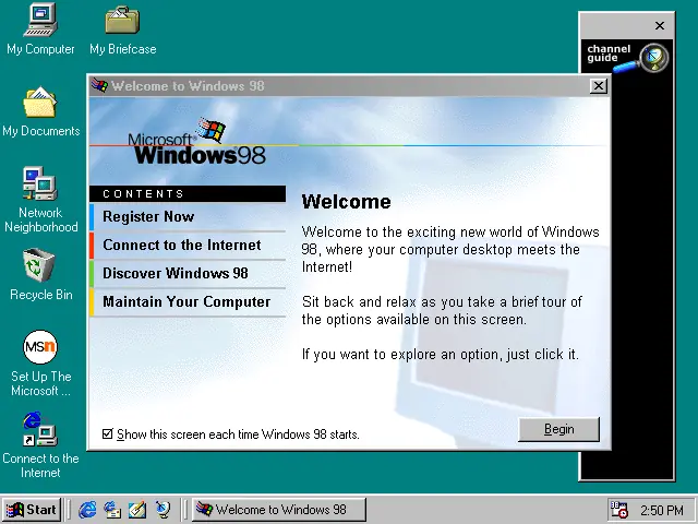 Nuevo windows 98