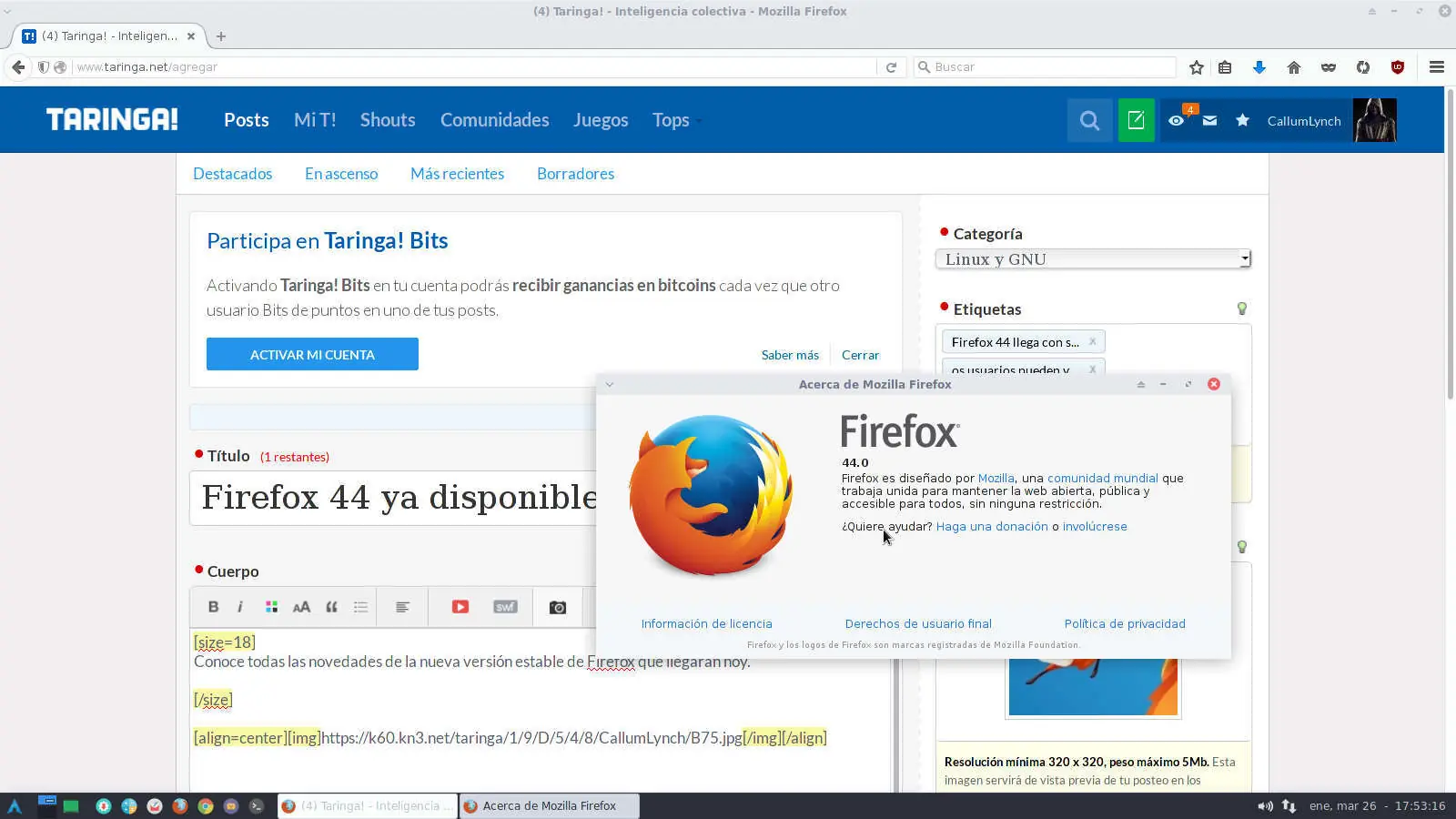 os usuarios pueden verificar si su navegador ya esta actualizado a la version mas reciente accediendo al iMenu  Ayuda  Acerca de Firefoxi