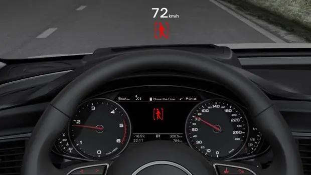 Visualización proyectada en los palabrisas