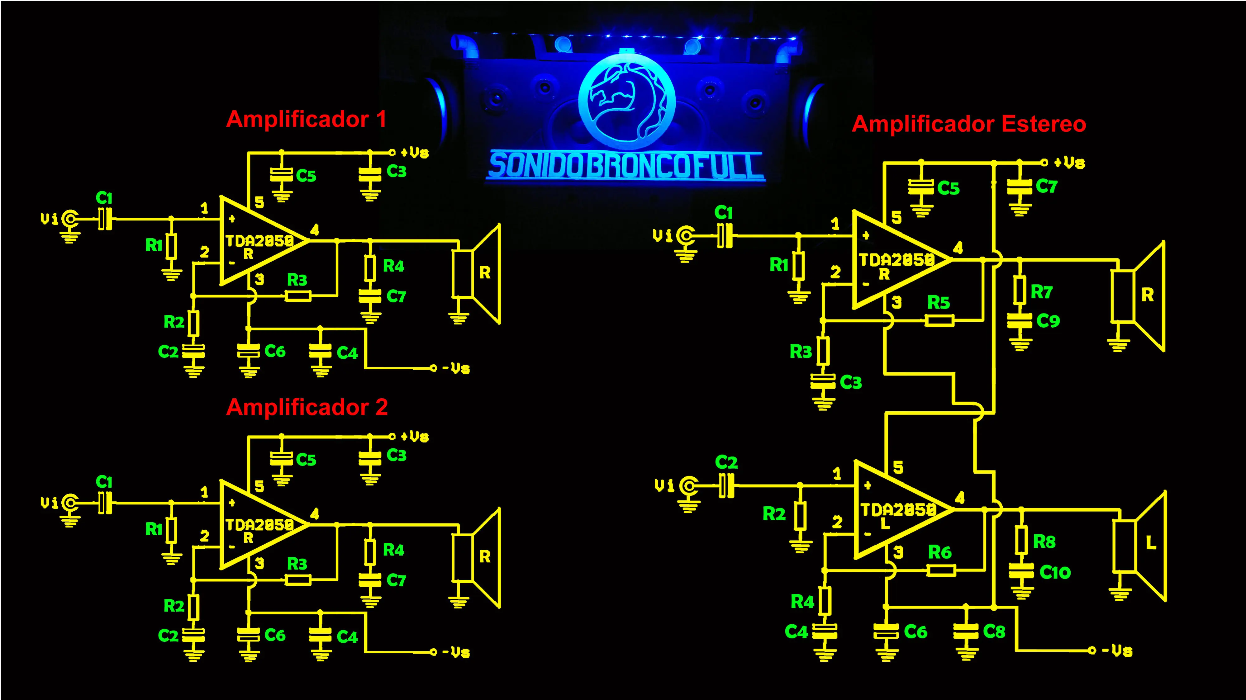 Como armar un Amplificador Bridge o Puente con TDA2050