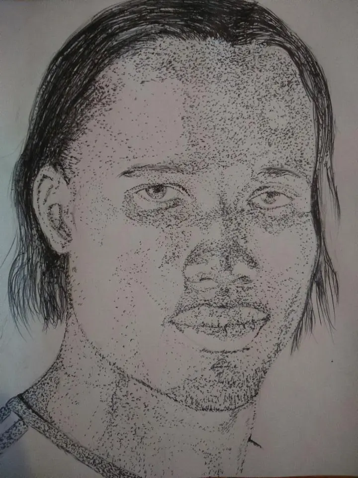 Mi dibujo a puntillismo de Drogba