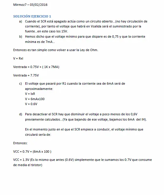 Megapost:5 Ejercicios resueltos por mi sobre tiristores Megapost:5 Ejercicios resueltos por mi sobre tiristores