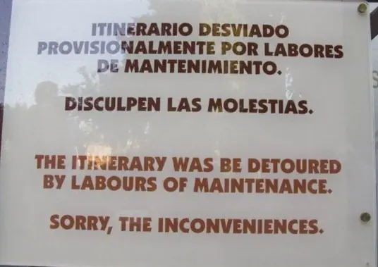 Los 20 carteles peor traducidos de la historia