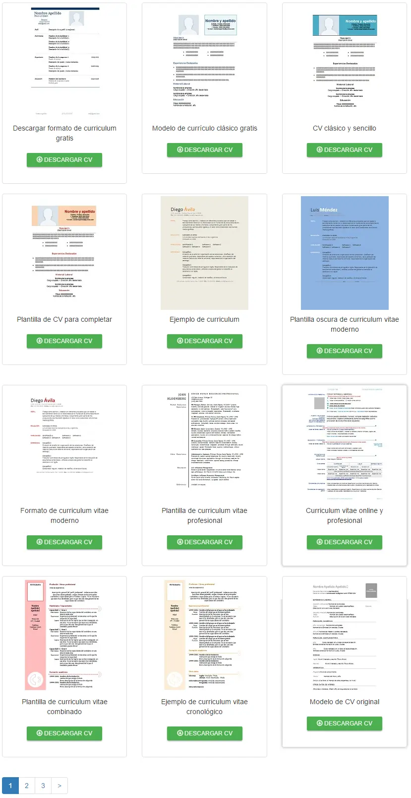 Modelos de curriculum