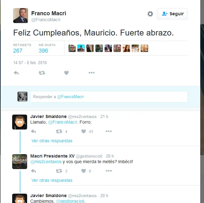 El frío saludo de Franco Macri a su hijo en su cumpleaños