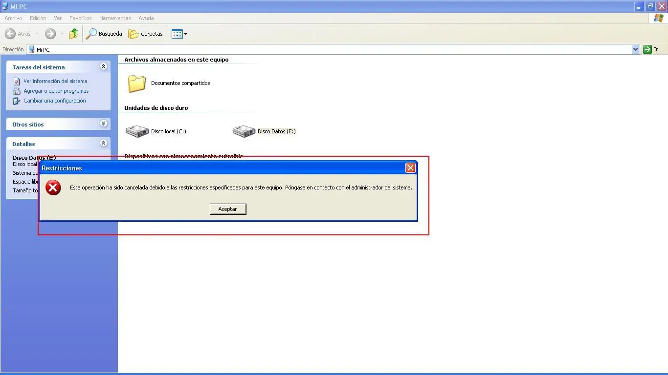 bloquear acceso disco duro