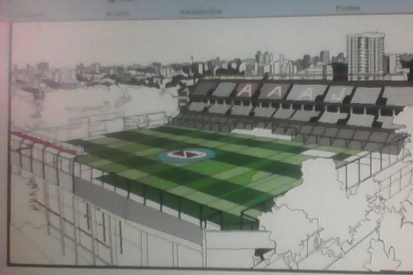 dibuje la cancha de AAAJ en paint y te l muestro paso a paso