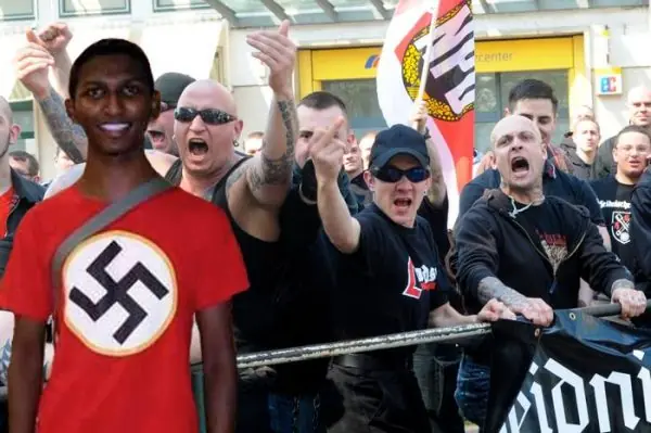 Nazis colombianos golpeados por nazis alemanes