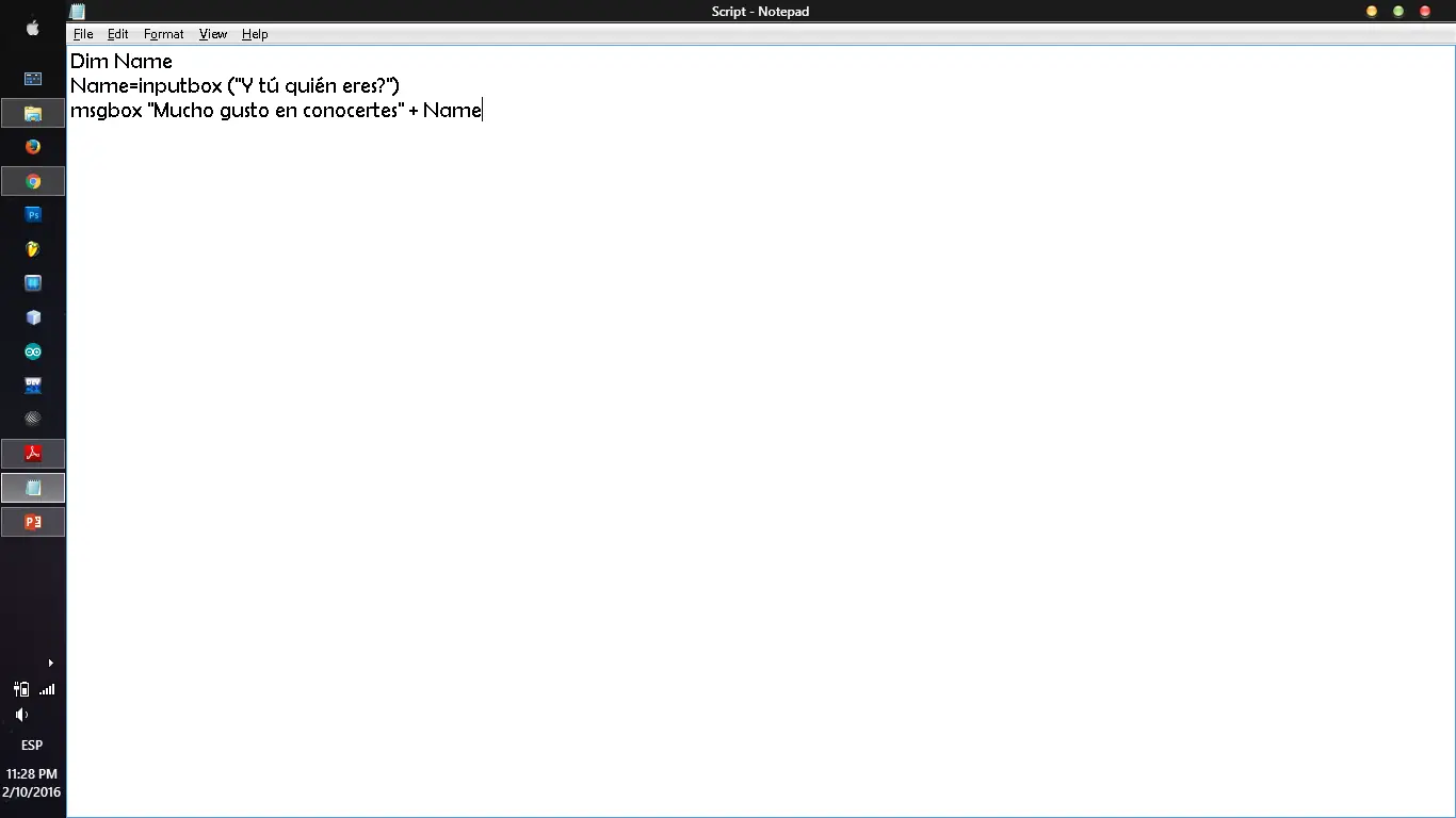 Programando en Visual Basic Scritp VBSVBE