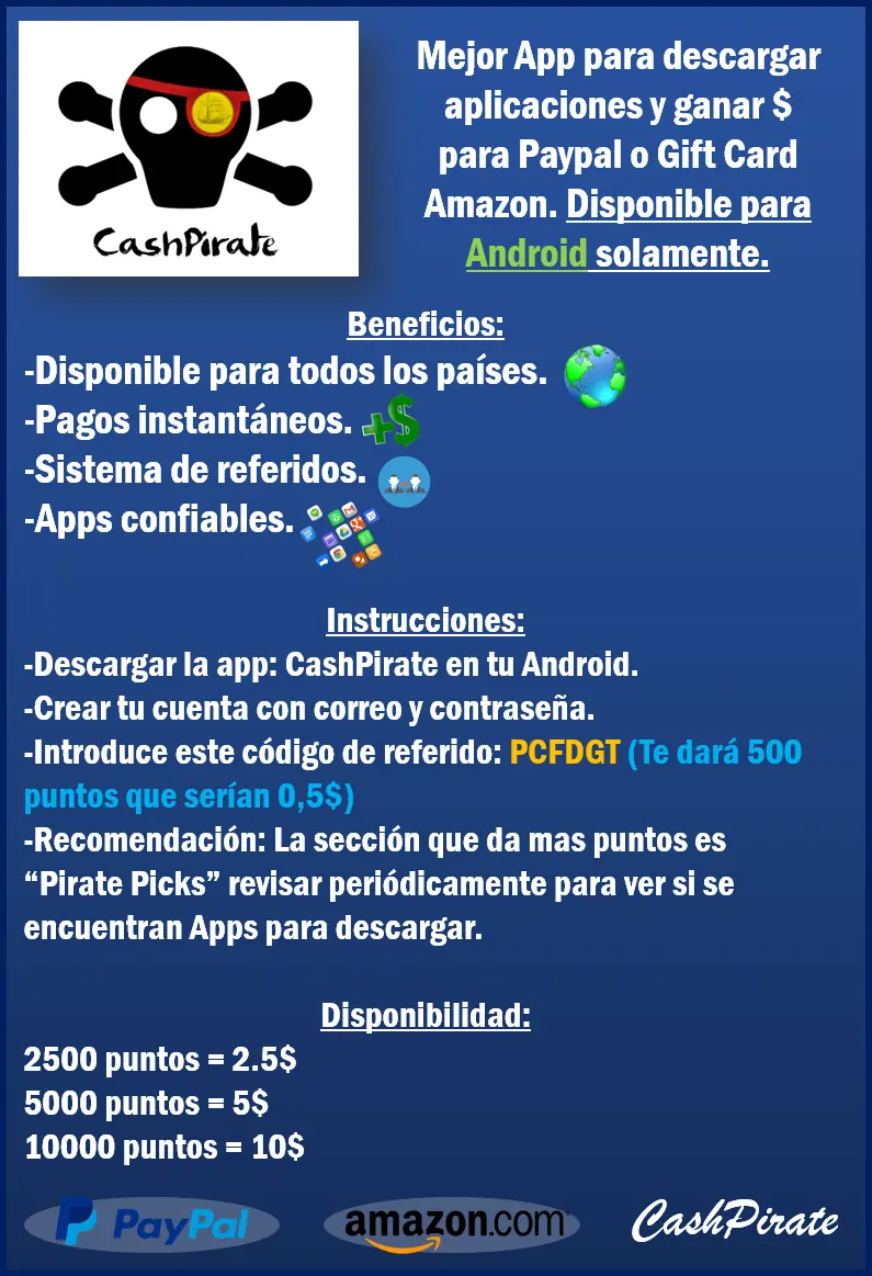 [Mejor App] Gana $ para Paypal o Amazon Gift Card en Android