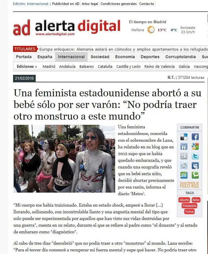 Feminazis y dictadura en Facebook