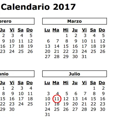 Hoy es 11 de julio de 2017
