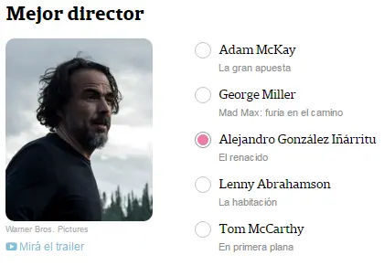 Quiero ver arder el mundo... Oscars 2016