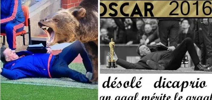 Los memes de la caída teatral de Louis Van Gaal