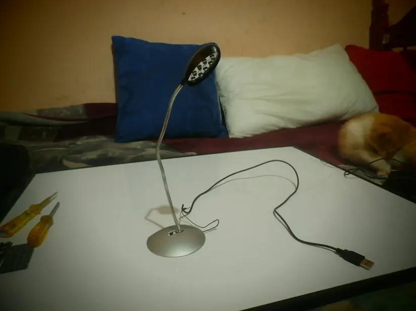 Adapte una lampara a un puerto USB, pasa y mirala
