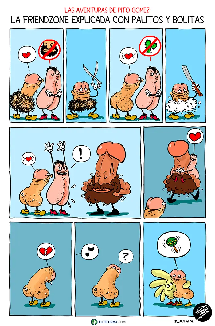 9ilustraciones que explican friendzone con palitos y bolitas