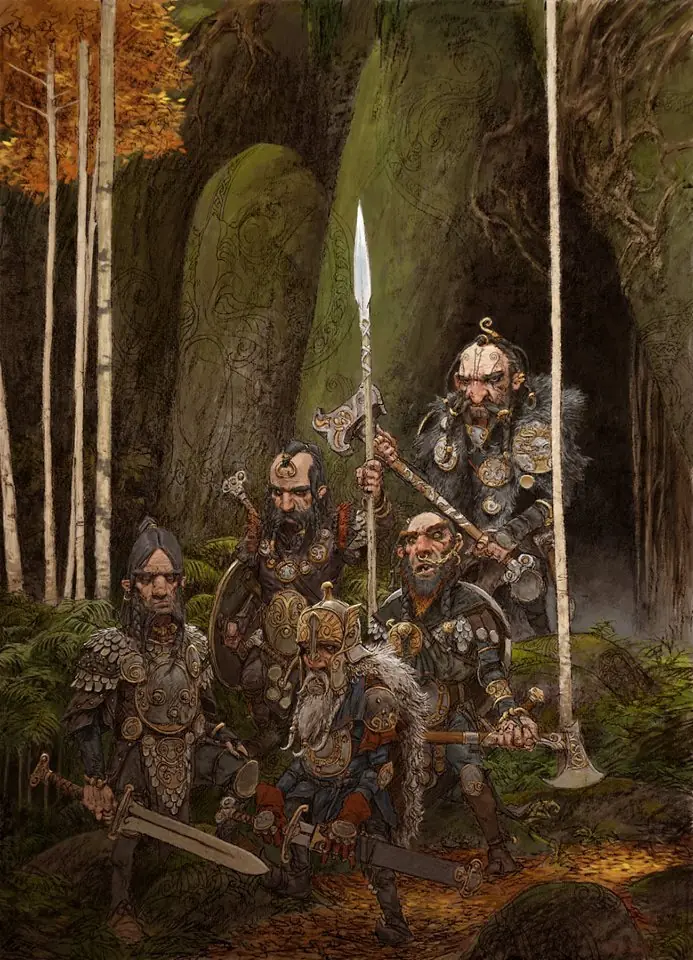 Vikingos, gigantes y deidades ilustradas de Adrian Smith