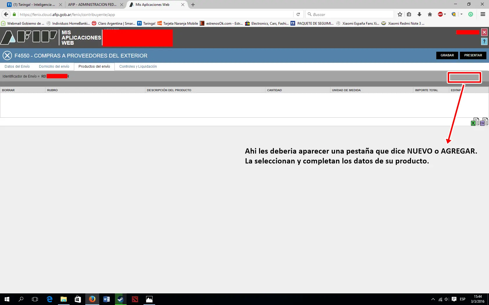 Comprar en el exterior.