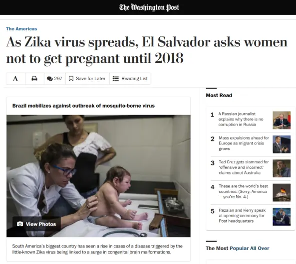 Virus del Zika: Otra estafa gigantesca