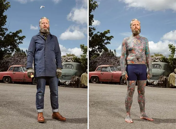 Tatuajes escondidos bajo la ropa
