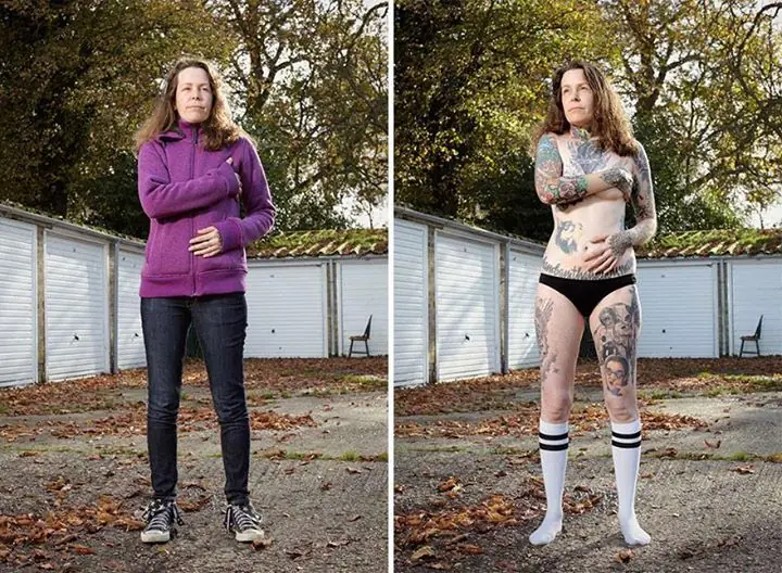 Tatuajes escondidos bajo la ropa