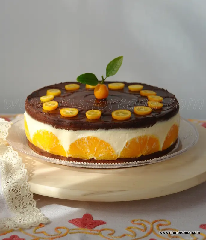 Tarta mousse de naranja. -Babaresa de naranja y orangettes