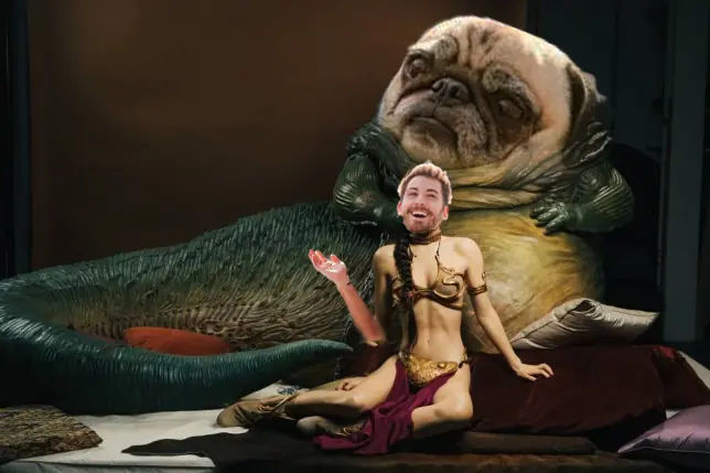 Él quería una tierna foto, pero su pug no.