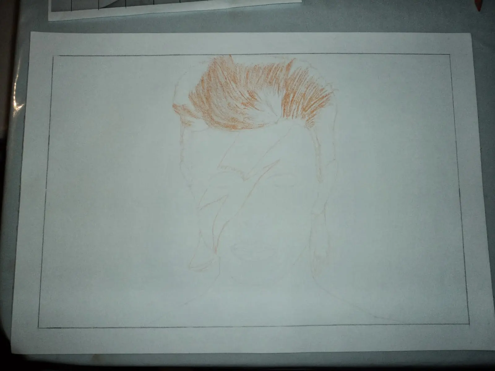 Retrato de David Bowie en técnica pastel Retrato de David Bowie en técnica pastel