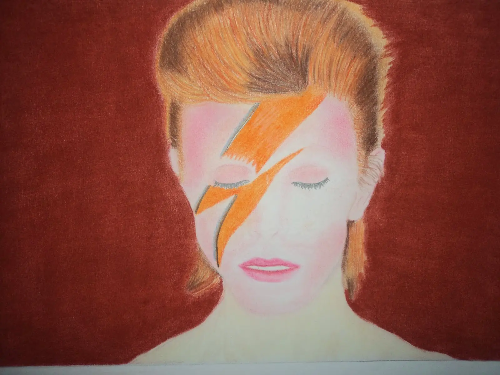 Retrato de David Bowie en técnica pastel Retrato de David Bowie en técnica pastel