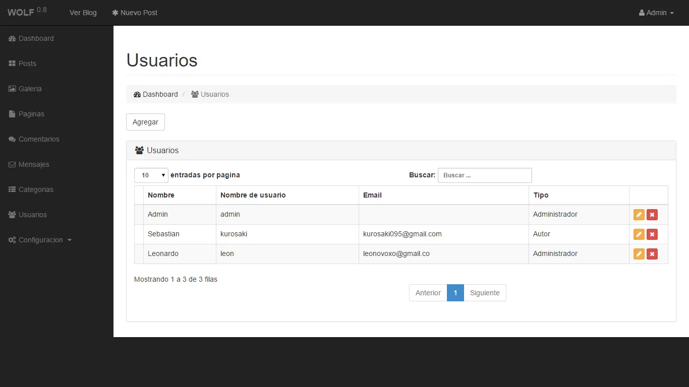 pagina web