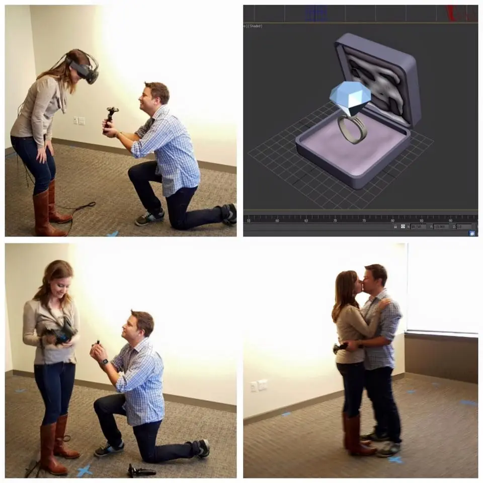 Le pide matrimonio a su novia con realidad virtual