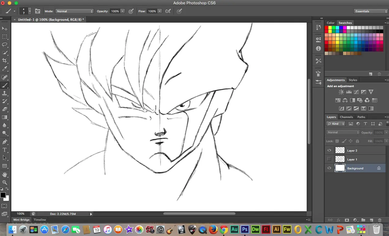 Gokú y Cell (Dibujo propio)