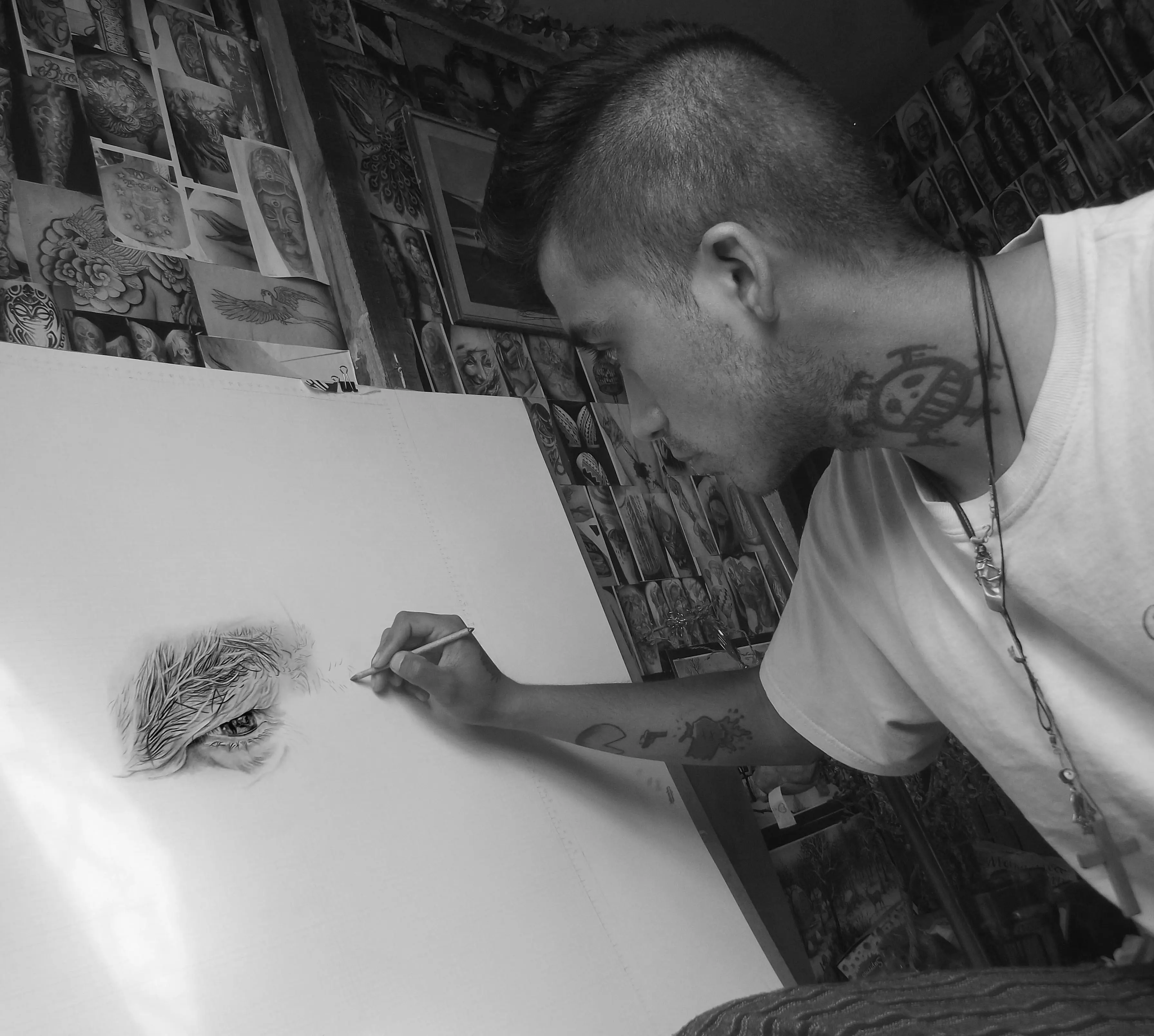 proceso de retrato a grafito (Adulto mayor)