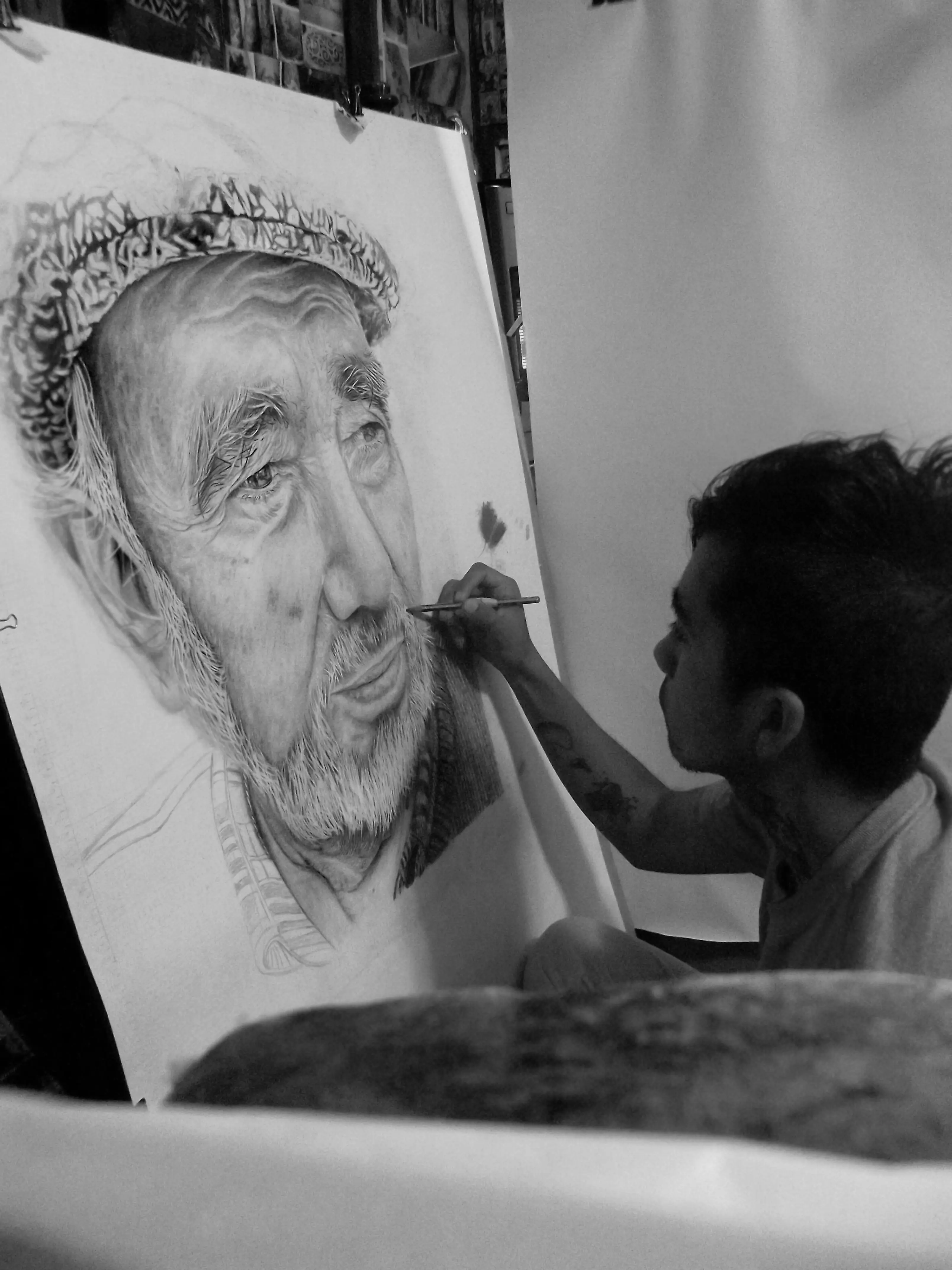 proceso de retrato a grafito (Adulto mayor)