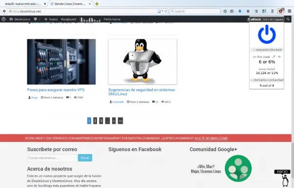 ublock, alternativa libre y súper liviana a adblock plus