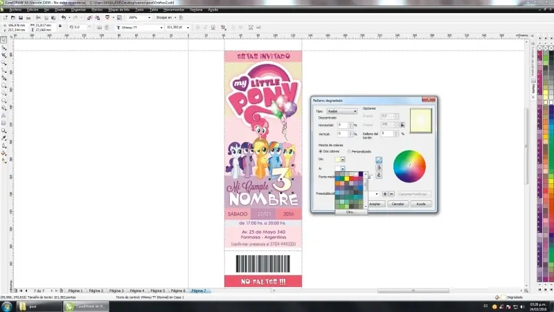 Hice unas invitaciones en Corel y te lo muestro